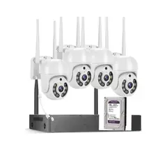 ARTIHOGAR - Kit 4 Cámaras Inalambricas Profesional Ip Audio 355º Con Disco Duro 1 Terabyte