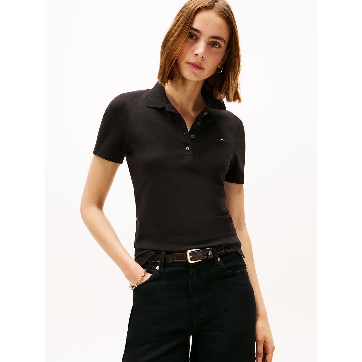 TOMMY HILFIGER - Polo 1985 Collection Slim Fit Negro Tommy Hilfiger
