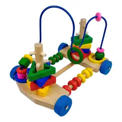 ABC - Carro de Arrastre de Madera para Motricidad Didáctico