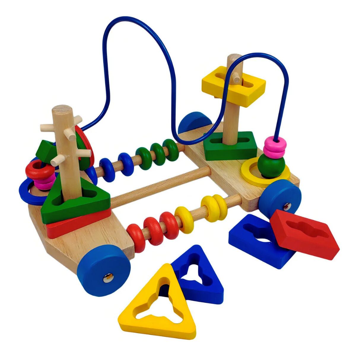 ABC - Carro de Arrastre de Madera para Motricidad Didáctico