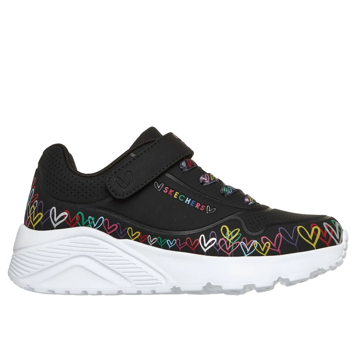 SKECHERS - Zapatillas Niña Uno Lite Heart Craze Negro Skechers