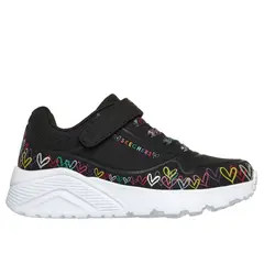 SKECHERS - Zapatillas Niña Uno Lite Heart Craze Negro