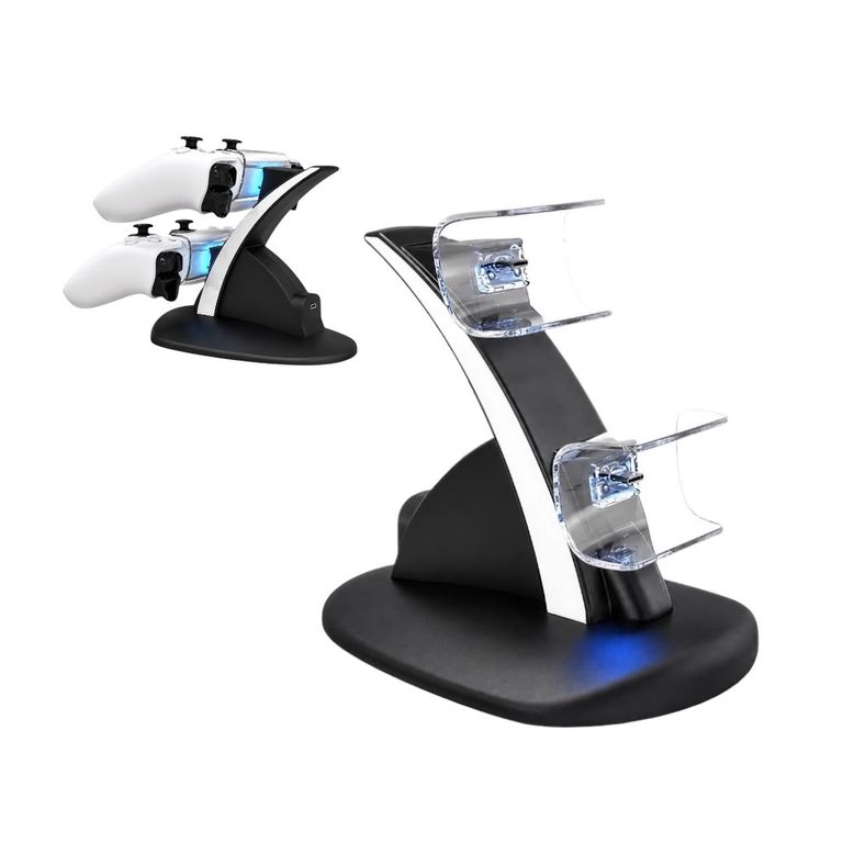 GENERICO Cargador Dual compatible con Controles PS5 Carga Rápida con Soporte Vertical