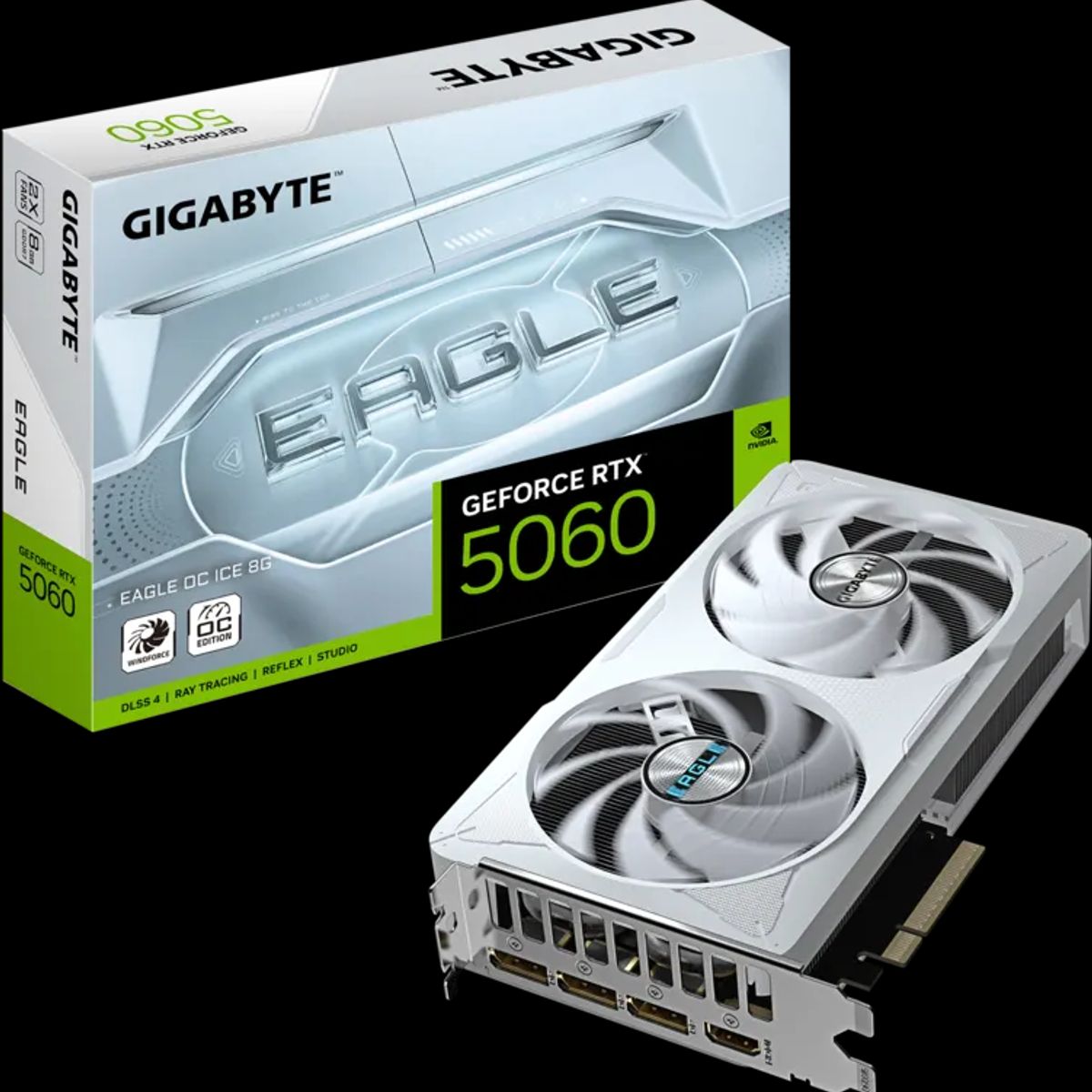 GIGABYTE - Tarjeta de Video Gigabyte GeForce RTX 5060 Eagle Ice 8GB OC - Blanca