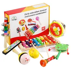ABC - Set de Instrumentos Musicales de Madera Infantil Educativo