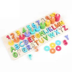 ABC - Juego Didáctico Tablero de Madera Abecedario y Números