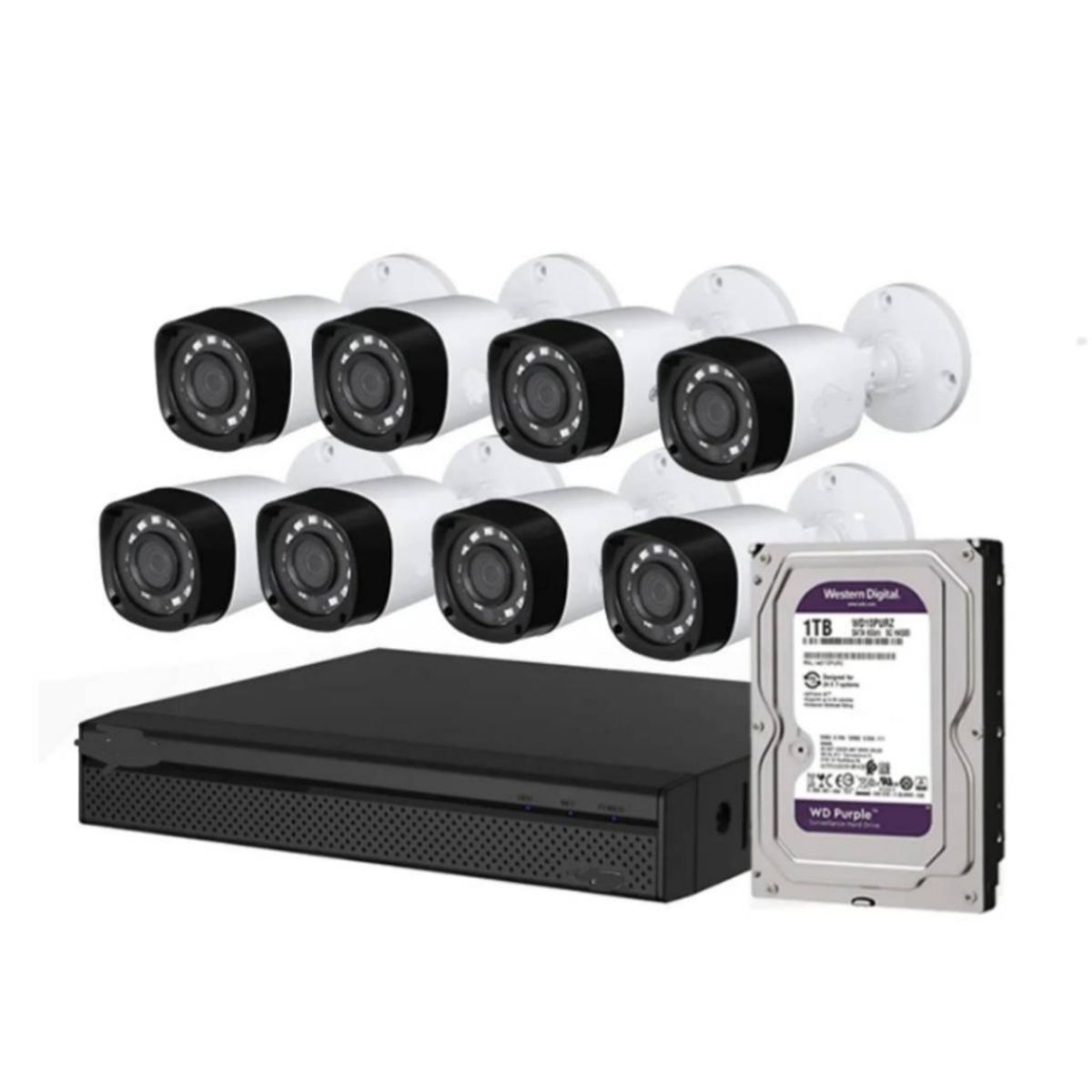 ARTIHOGAR - Kit Cctv 8 Cámaras Seguridad + Disco Duro 1 Terabyte Instalado en DVR HD 720P