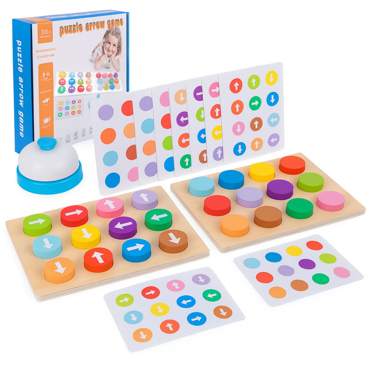 ABC - Juego Didáctico de Lógica con Flechas y Colores Puzzle Educativo