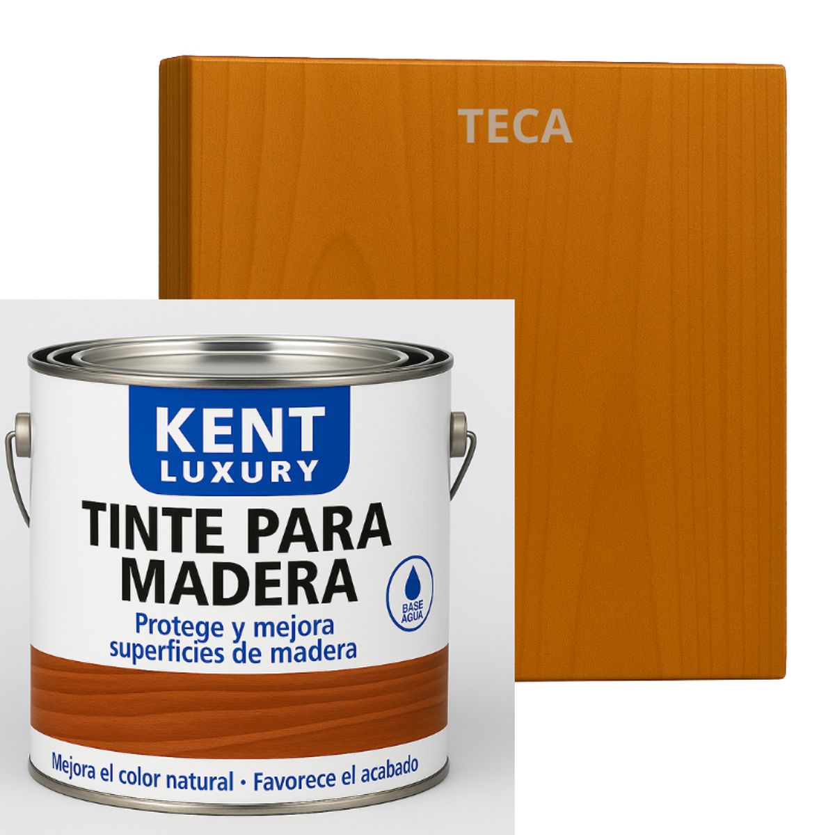 KENT - TINTE DE MADERA ORGANICO - EXTRACUBRIENTE BASE AGUA. - 5.6 KL TECA