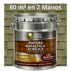 WORLD ACRYLIC - PINTURA - SELLO - IMPERMEABIZANTE - TEJAS ASFALTICA - TINETA 4G VERDE OLIVA