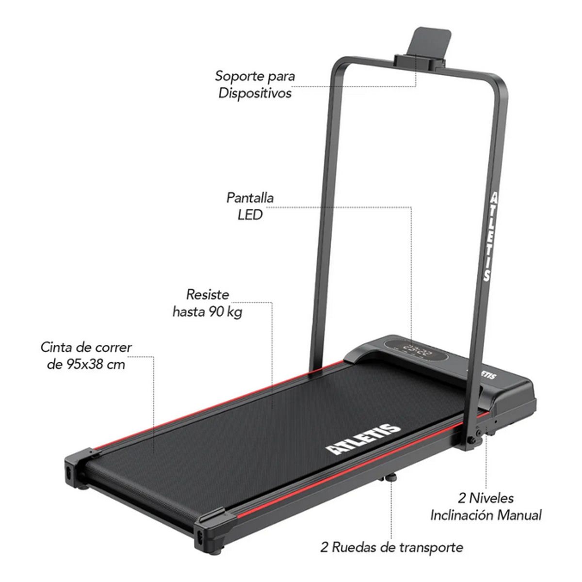 GENERICO - Caminadora Eectrica Plegable Hogar Oficina Trotadora Manual