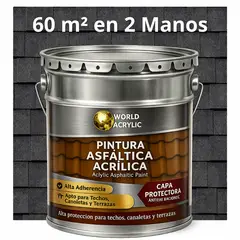 WORLD ACRYLIC - PINTURA - SELLO - IMPERMEABIZANTE - TEJAS ASFALTICA - TINETA 4G GRIS ANTRACITA
