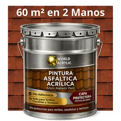 WORLD ACRYLIC - PINTURA - SELLO - IMPERMEABIZANTE - TEJAS ASFALTICA - TINETA 4G MARRÓN COBRE