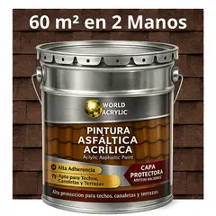 WORLD ACRYLIC - PINTURA - SELLO - IMPERMEABIZANTE - TEJAS ASFALTICA - TINETA 4G MARRÓN NUEZ