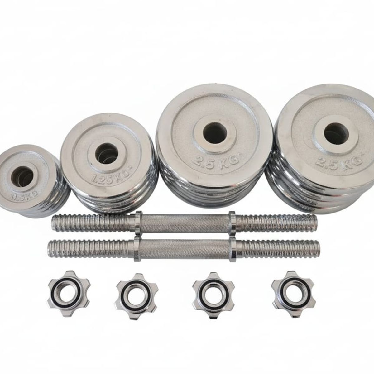 GENERICO - Set de Mancuernas Cromadas Ajustables 30 kg con Maleta