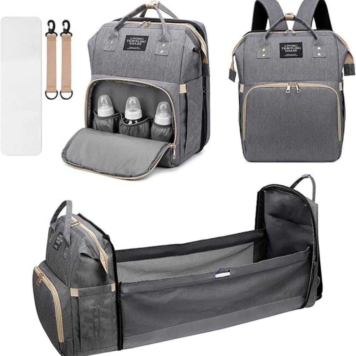 MOVI - Bolso pañalera multifunción para bebéNiña con Mudador