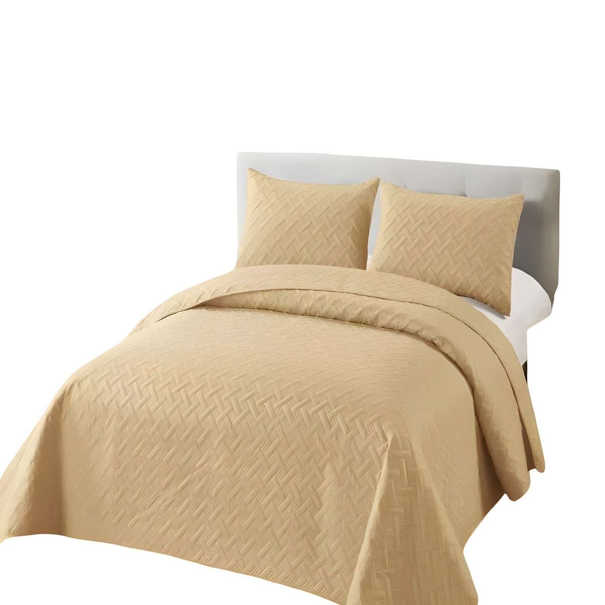 GENERICO - QUILT CUBRECAMA DE VERANO UNICOLOR KING A5.