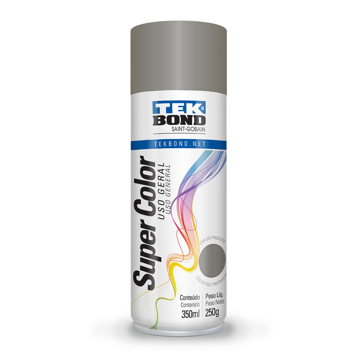 TEKBOND - Pintura Spray Acrílica Super Color Platino 350 ml Uso General