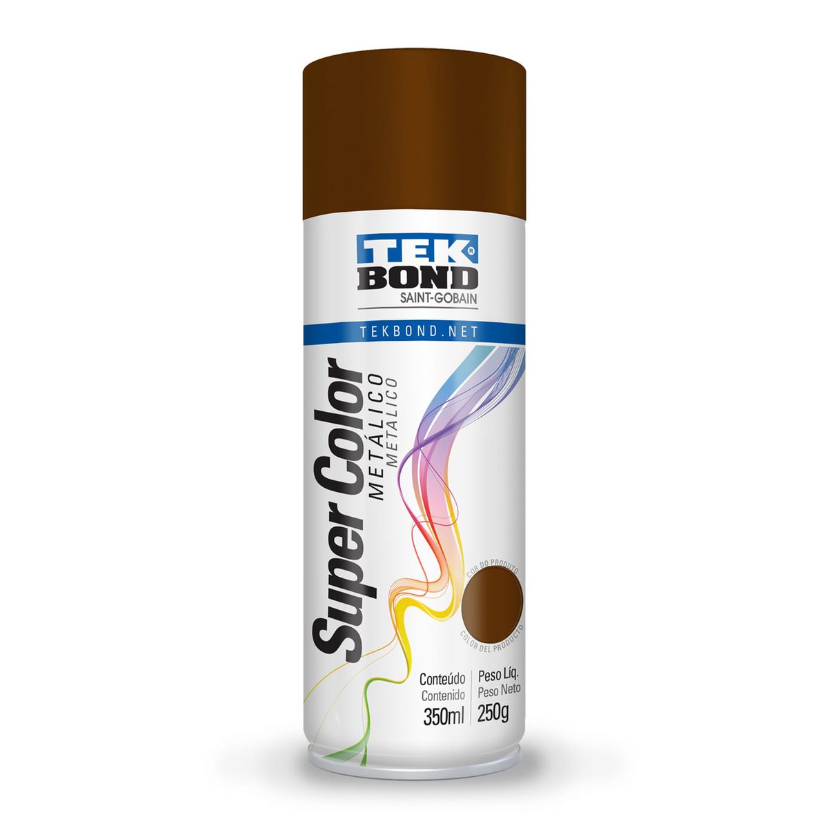 TEKBOND - Pintura Spray Acrílica Super Color Bronce Metálico 350 ml Uso General