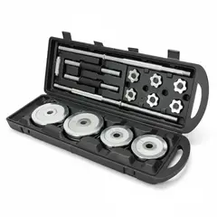 GENERICO - Set de Mancuernas y Barra 50 KG Electropatinado con Maleta – Entrenamiento Completo en Casa