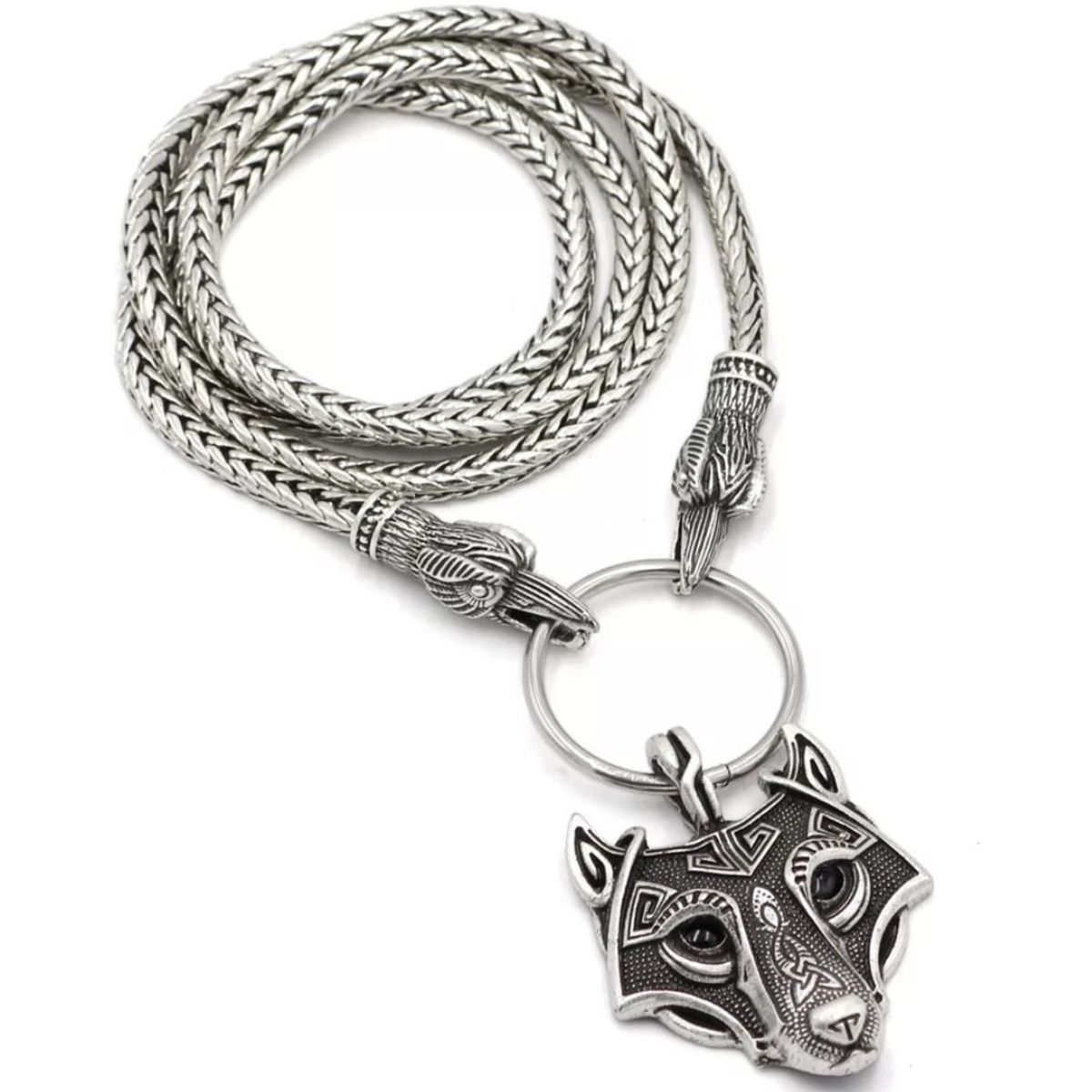 GENERICO - Collar Vikingo Lobo Nórdico Hombre Caballeros Moda 2019
