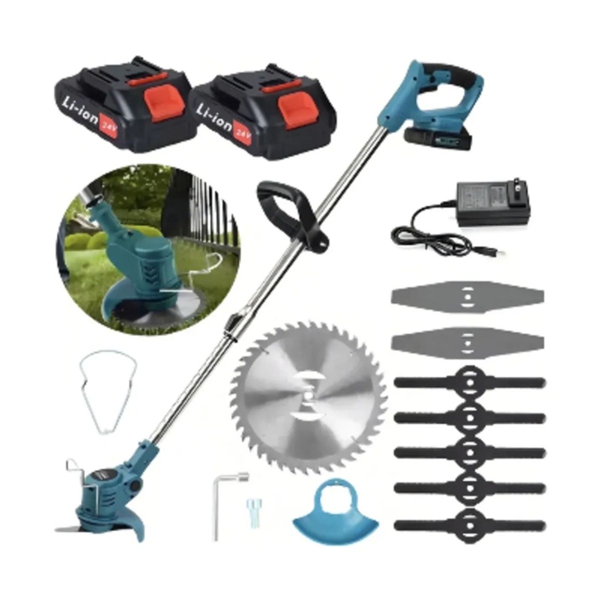 GENERICO - Cortadora Pasto Inalambrica Electrica Maquina Cortar Cesped