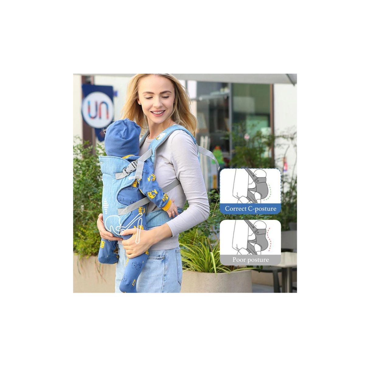 GENERICO - Porta Bebes Cangurera Mochila Ergonómica Asiento Multifuncional Talla Standard