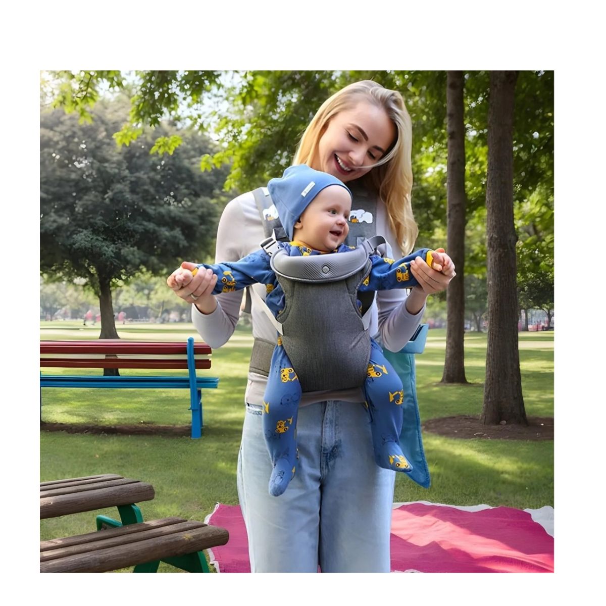 GENERICO - Porta Bebes Cangurera Mochila Ergonómica Asiento Multifuncional Talla Standard
