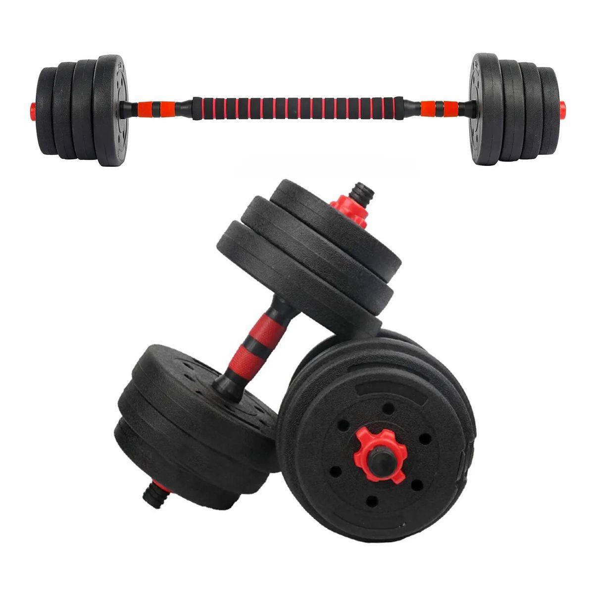 GENERICO - Set de Mancuernas Ajustables 20 KG con Barra de Conexión