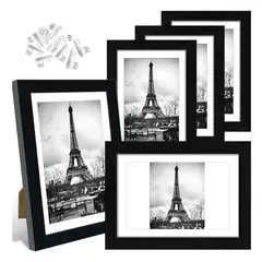 ATURE - 5 Marcos Transparentes Para Fotos De 5 X 7 Pulgadas.