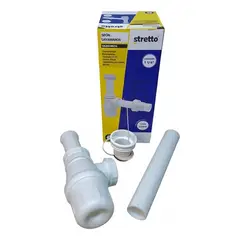 STRETTO - Sifon Lavamanos Salida Recta Compacto 32 a 40 MM Baño 1 1/4