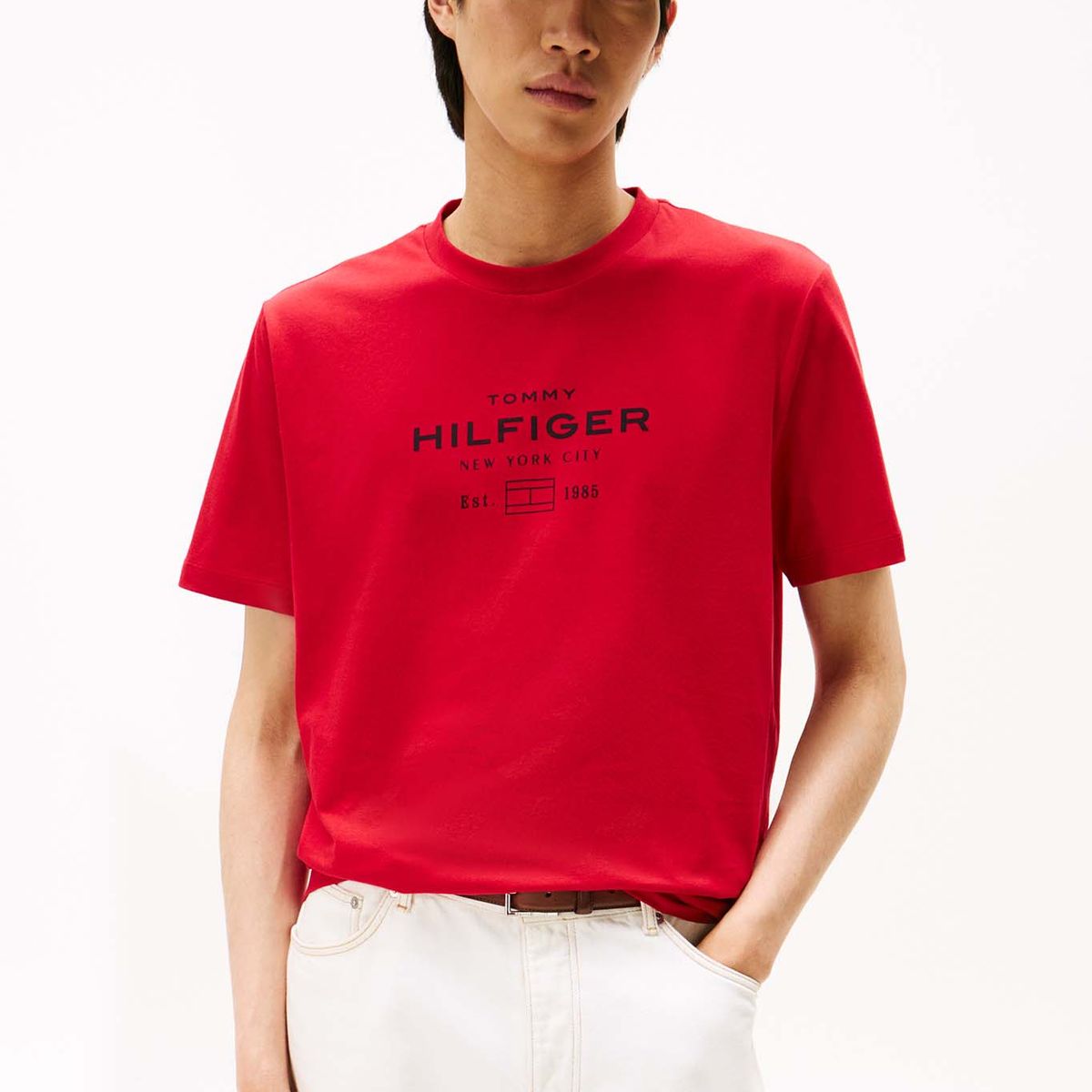 TOMMY HILFIGER - Polera Stack Graphic Logo Rojo Tommy Hilfiger