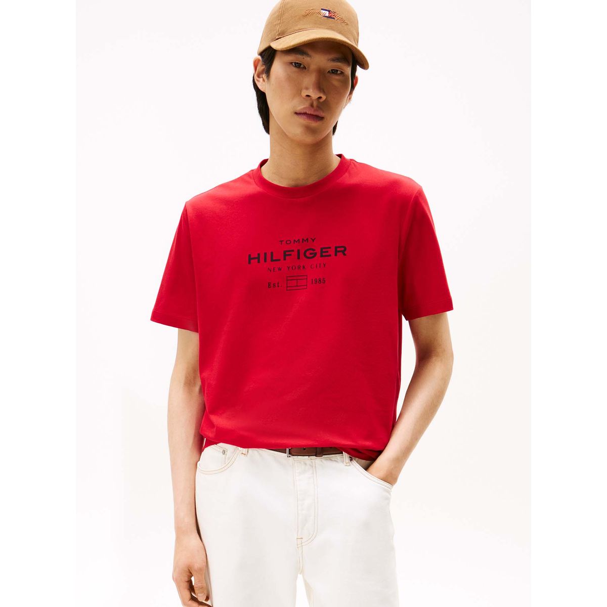 TOMMY HILFIGER - Polera Stack Graphic Logo Rojo Tommy Hilfiger