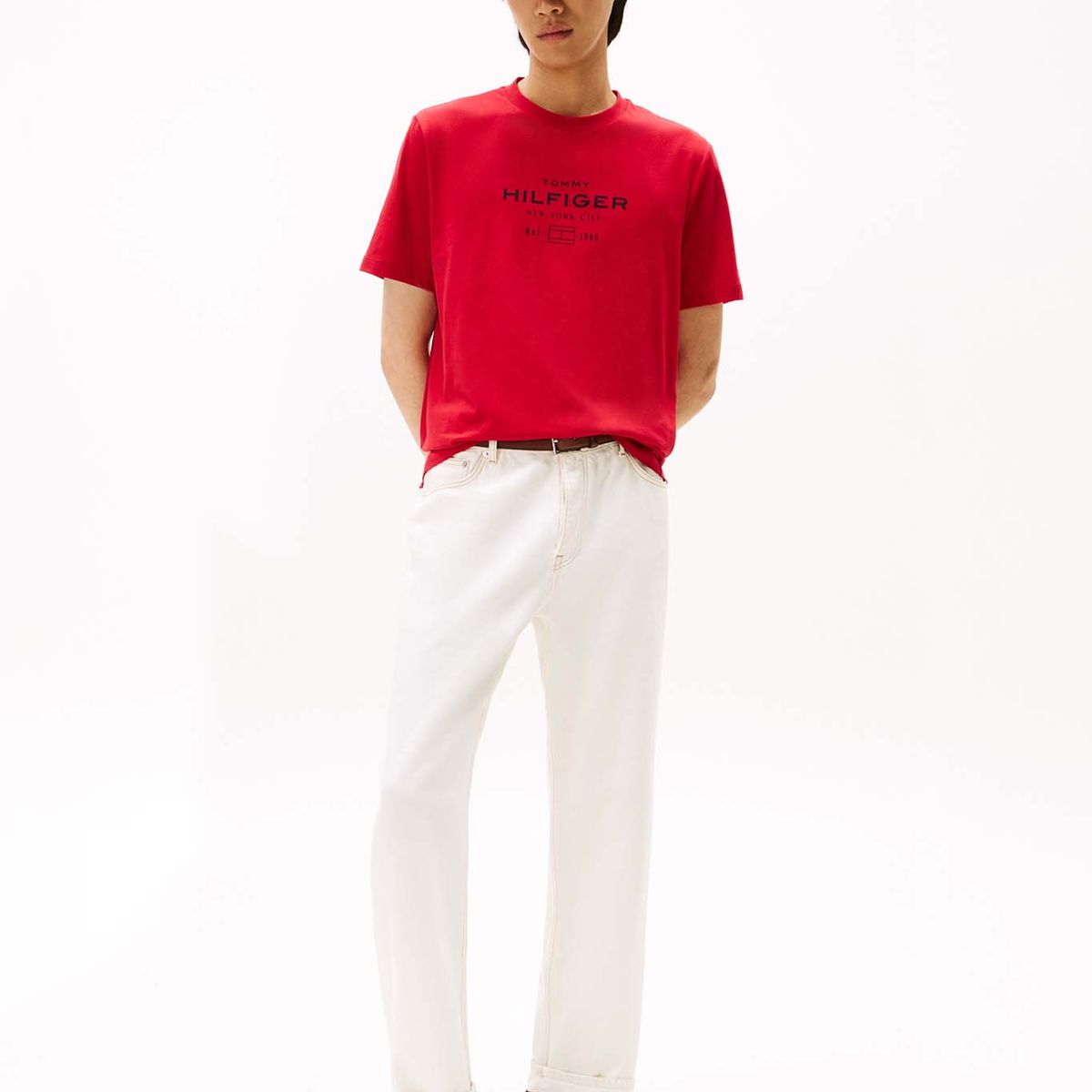 TOMMY HILFIGER - Polera Stack Graphic Logo Rojo Tommy Hilfiger