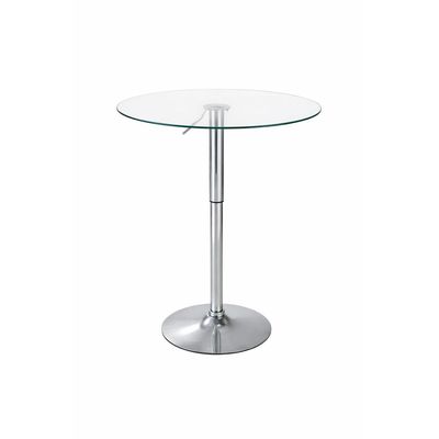 Imagen 2 del producto Mesa Alta Redonda Ajustable 60 cm Vidrio Templado y Base Cromada