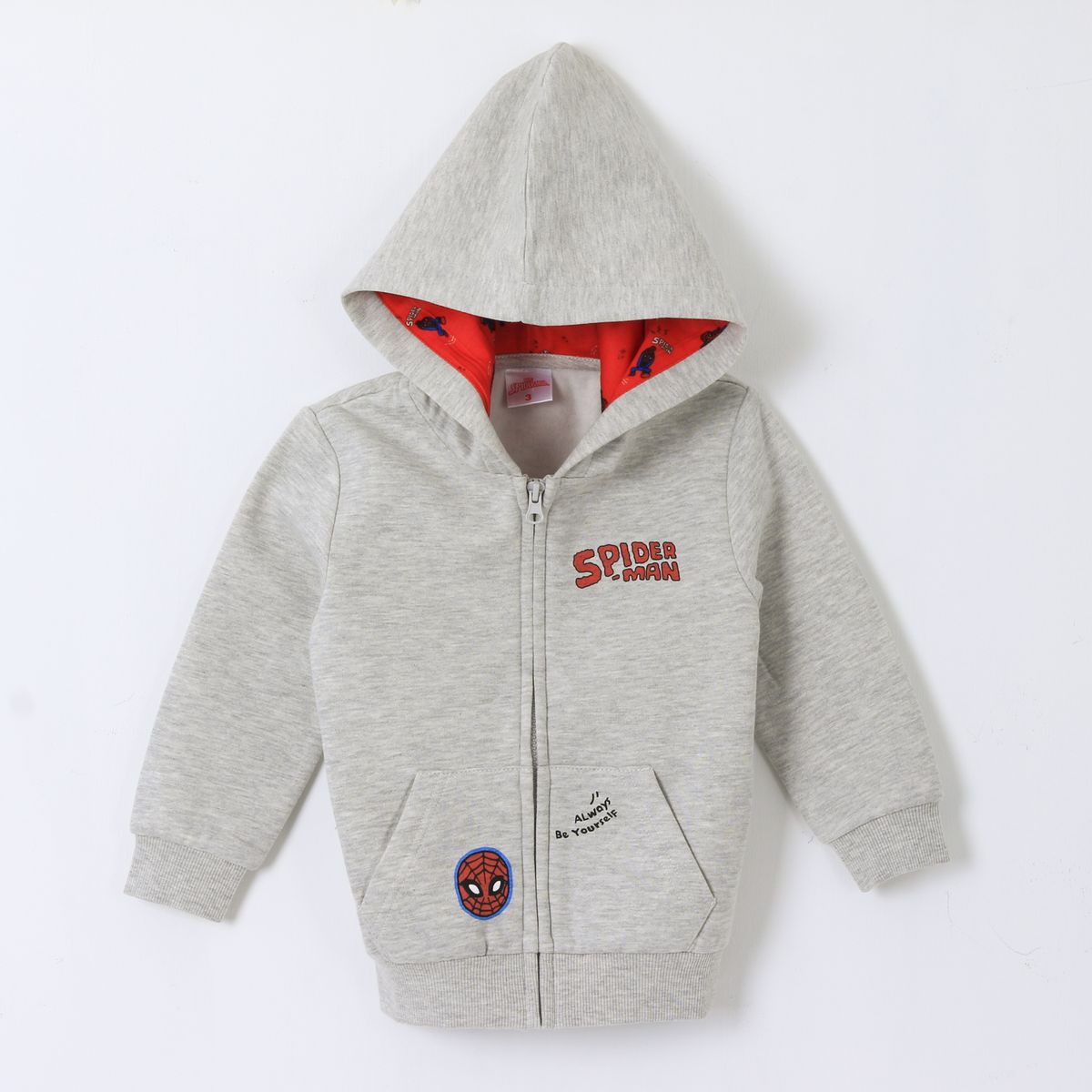 MARVEL - Polerón con Cierre Niño Spiderman Gris Marvel