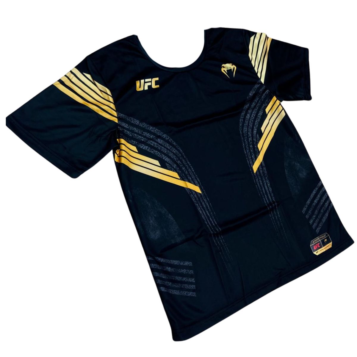 UFC - POLERA VENUM UFC MMA AUTHENTIC NEGRO DORADO ILIA TOPURIA TALLA S