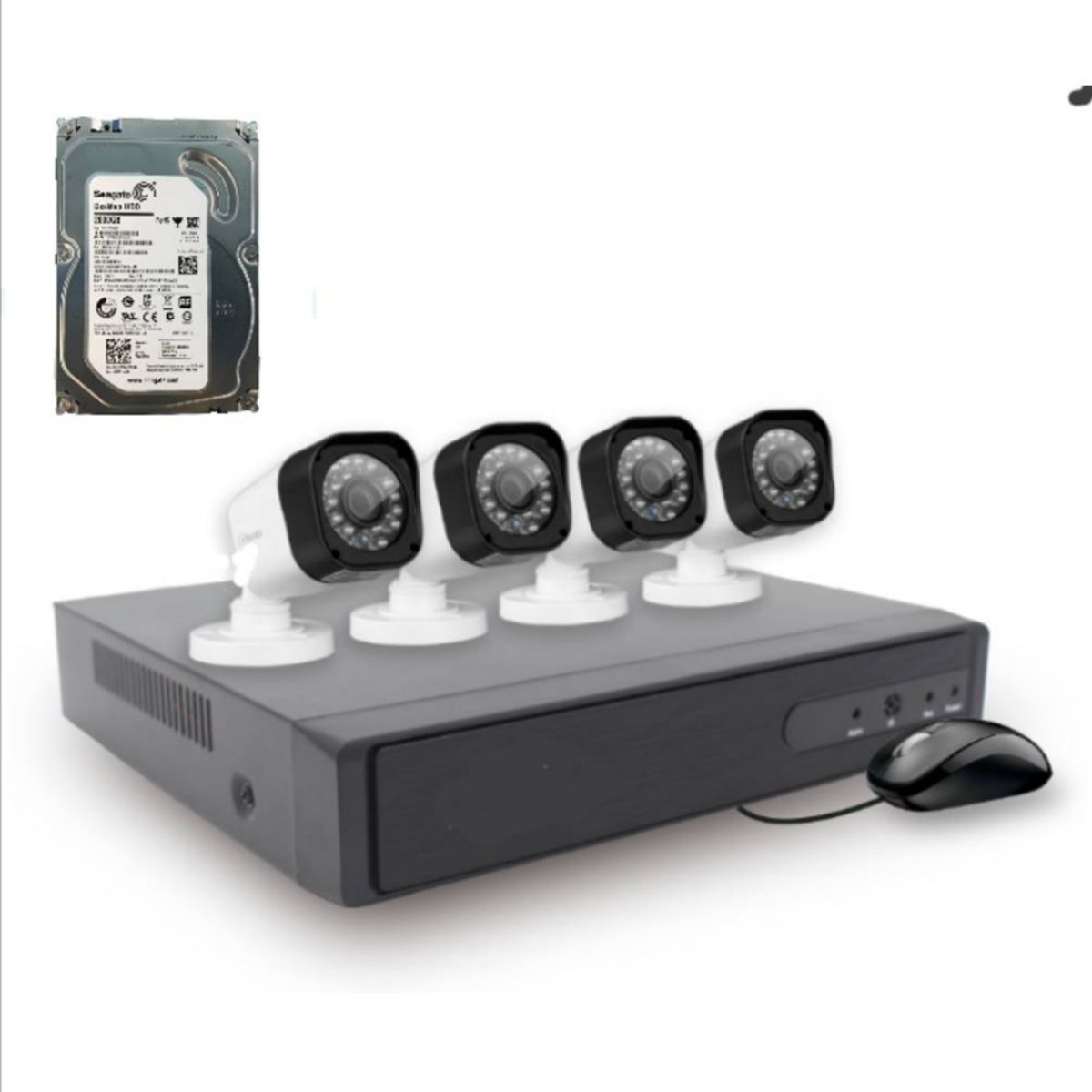 ARTIHOGAR - Kit Cctv 4 Cámaras Seguridad + Disco Duro 1 Terabyte Instalado en DVR AHD