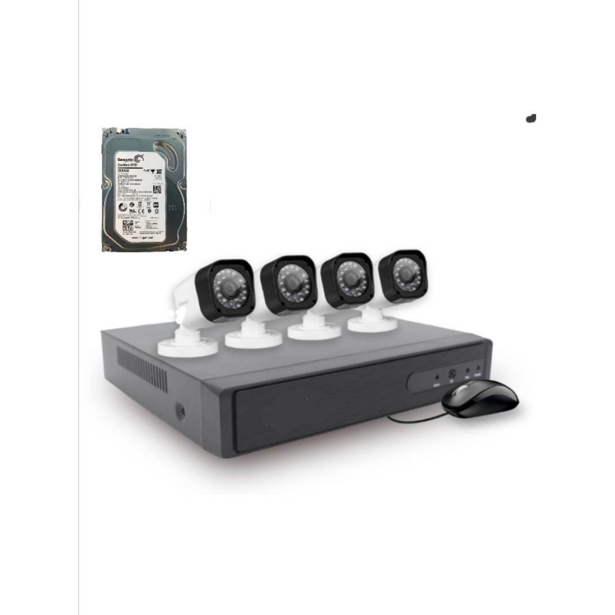 ARTIHOGAR - Kit Cctv 4 Cámaras Seguridad + Disco Duro 1 Terabyte Instalado en DVR AHD