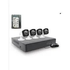 ARTIHOGAR - Kit Cctv 4 Cámaras Seguridad + Disco Duro 1 Terabyte Instalado en DVR AHD