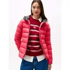 TOMMY HILFIGER - Parka Hooded Acolchada Slim Fit Rosado Tommy Jeans