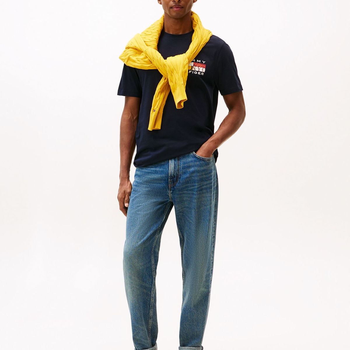 TOMMY HILFIGER - Polera Colour Flag  Logo Azul Tommy Hilfiger