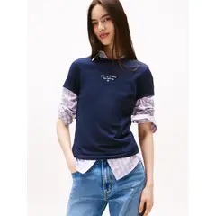 TOMMY HILFIGER - Polera Slim Fit Logo Essential Azul Tommy Jeans