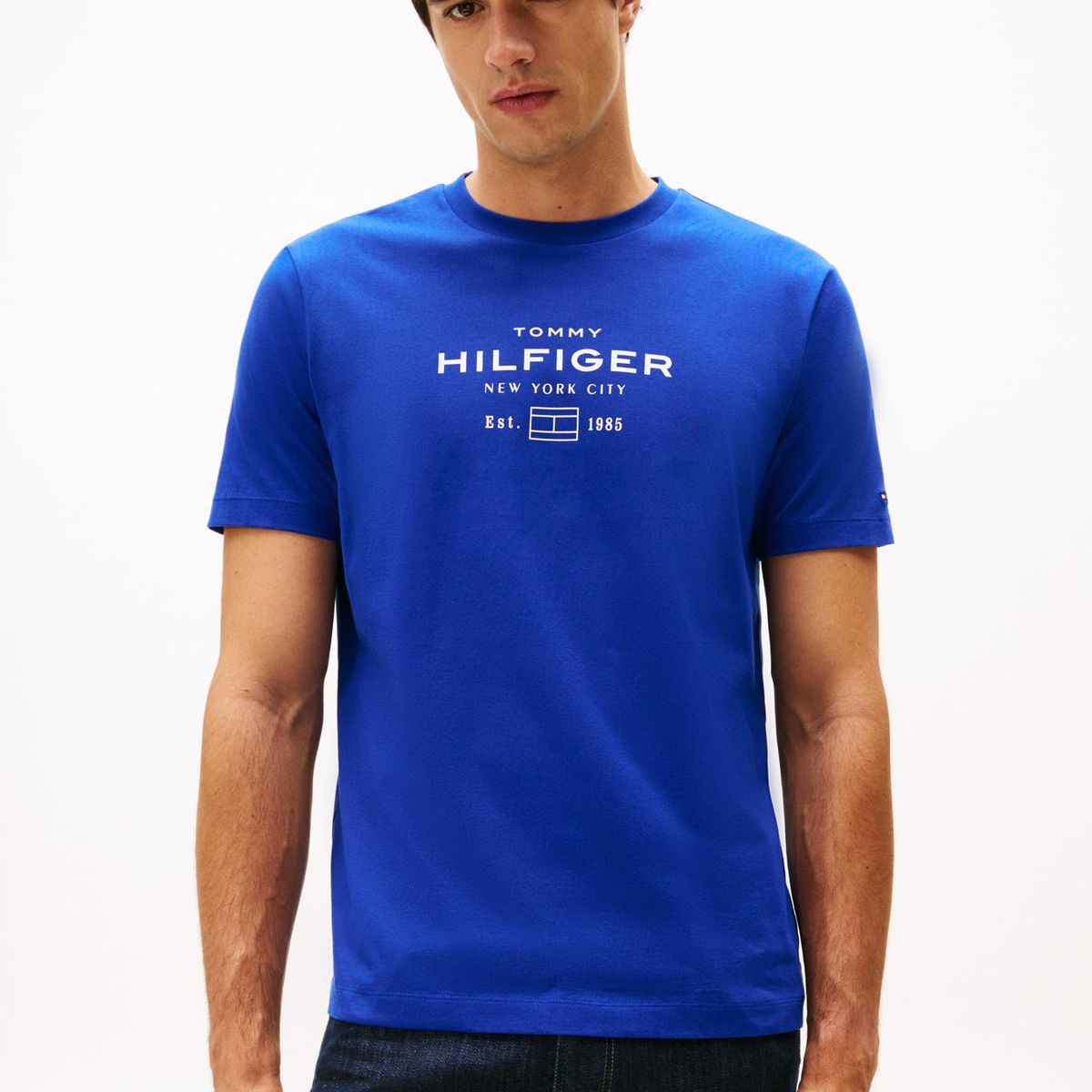 TOMMY HILFIGER - Polera Stack Graphic Logo Azul Tommy Hilfiger