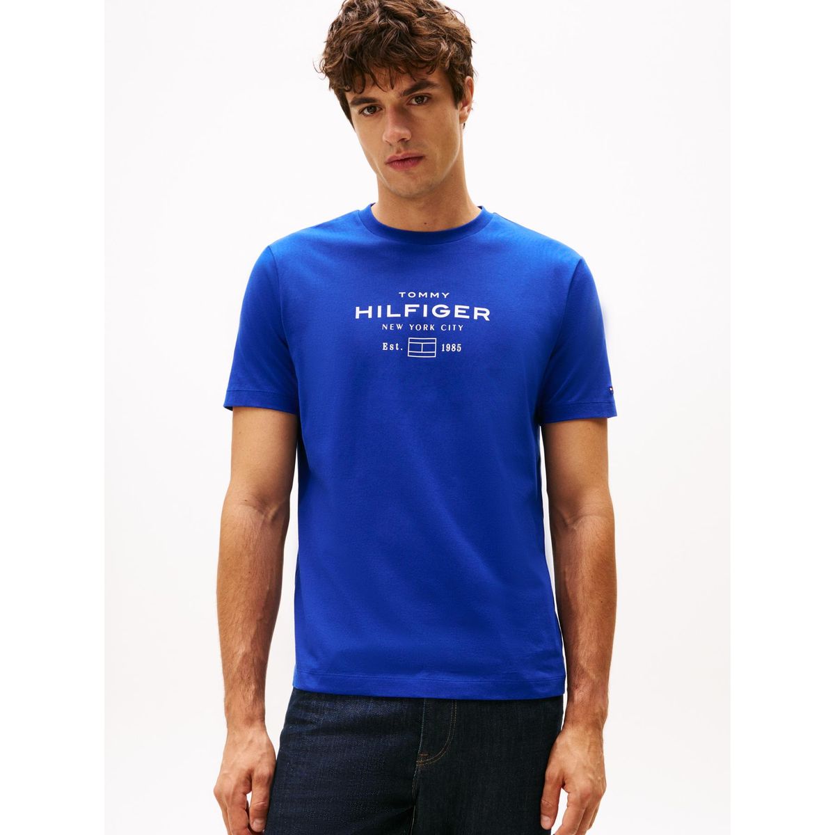TOMMY HILFIGER - Polera Stack Graphic Logo Azul Tommy Hilfiger