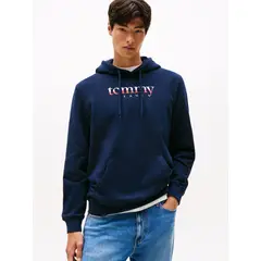 TOMMY HILFIGER - Polerón Hoodie Con Logo Azul Tommy Jeans