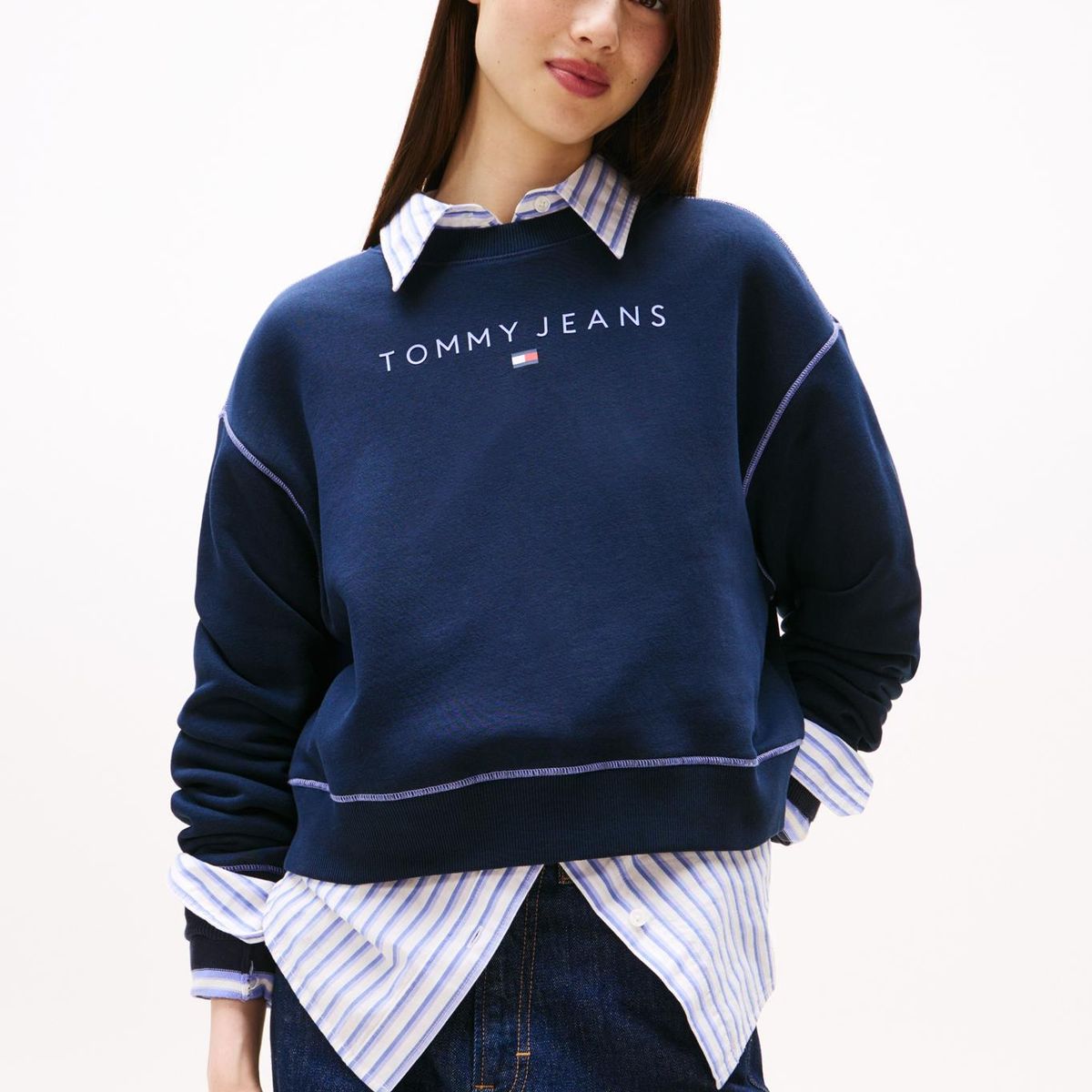 TOMMY HILFIGER - Polerón Relaxed Fit Con Logo Azul Tommy Jeans