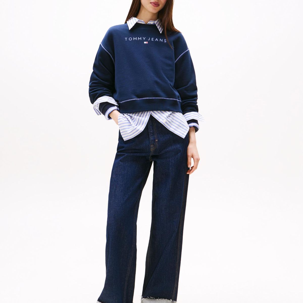 TOMMY HILFIGER - Polerón Relaxed Fit Con Logo Azul Tommy Jeans