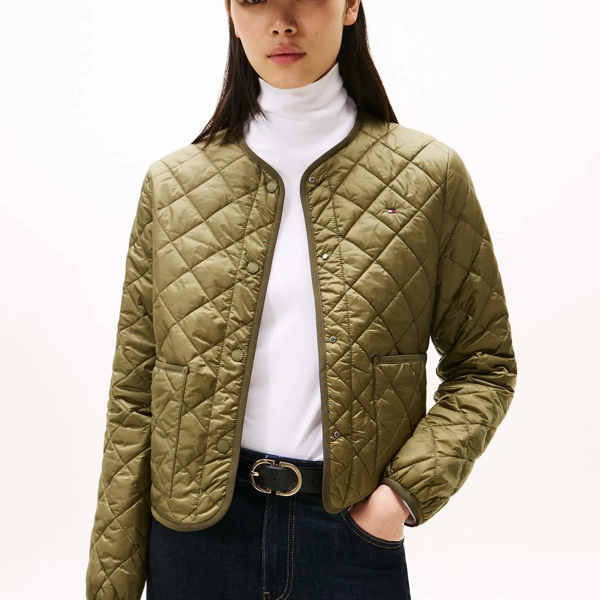 TOMMY HILFIGER - Chaqueta Acolchada Ligera Verde Tommy Hilfiger
