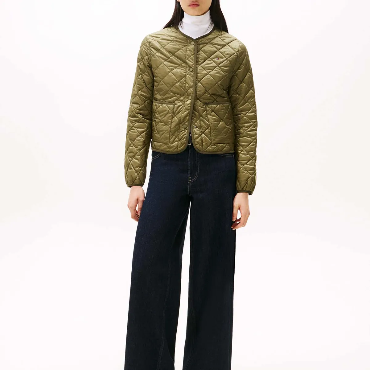 TOMMY HILFIGER - Chaqueta Acolchada Ligera Verde Tommy Hilfiger